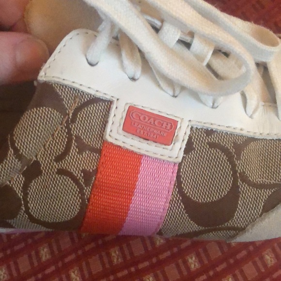 COACH sz.7.5 Joss Sneakers Pink & Orange - Picture 5 of 8